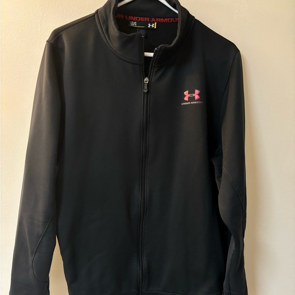 Under Armour Sweatshirt Men Large Black Red Full Zip Track Suit Jacket J… - Picture 1 of 10